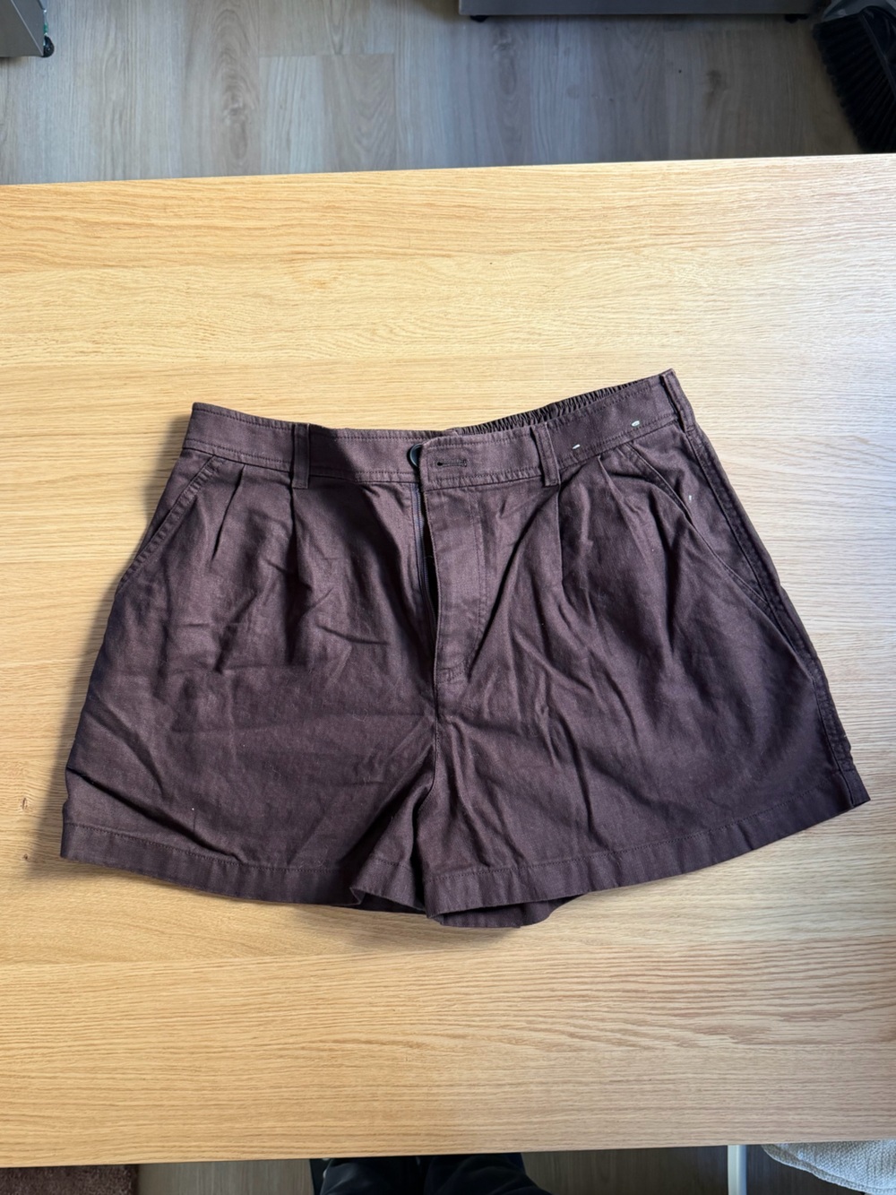 Brown Linen Shorts